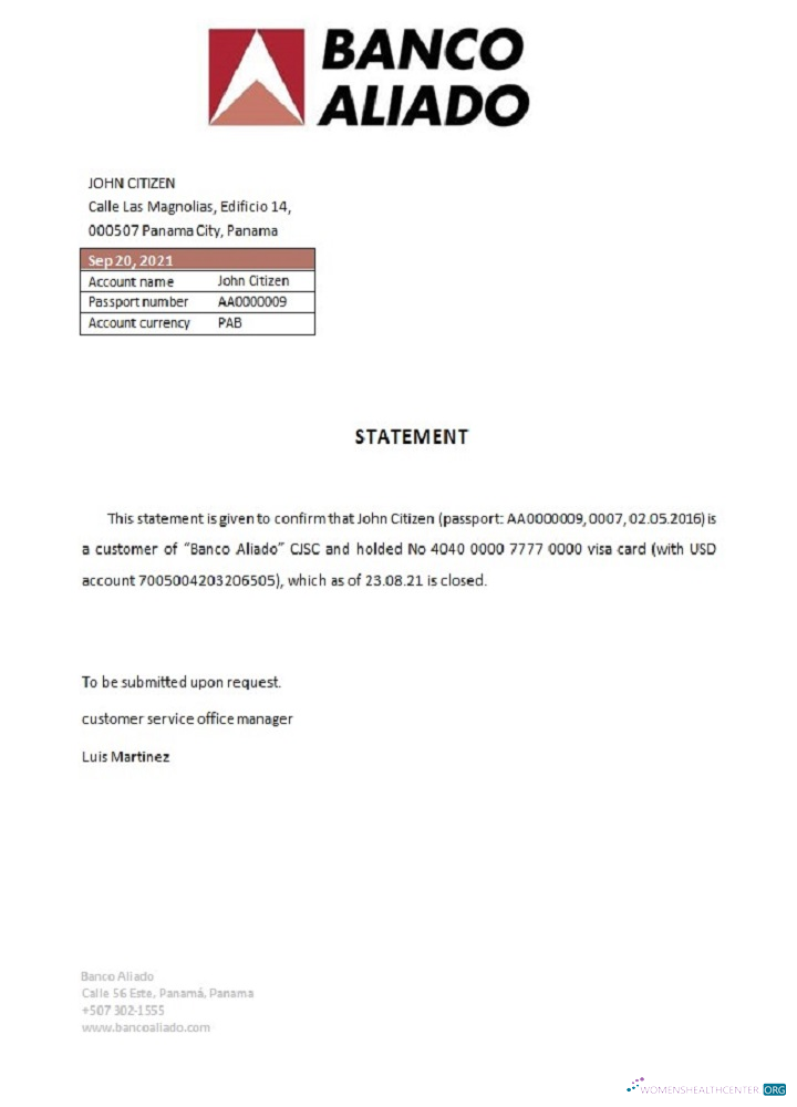 Download Panama Banco Aliado closure reference Photoshop template